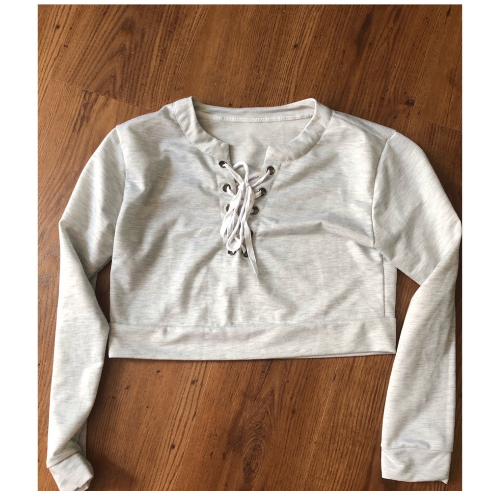 Crop tie up shirt
